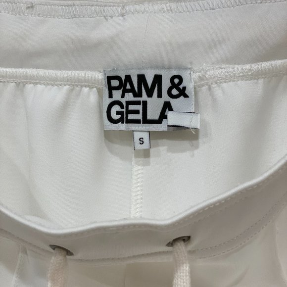 Pam & Gela White Track Pants Size Small - Picture 8 of 8